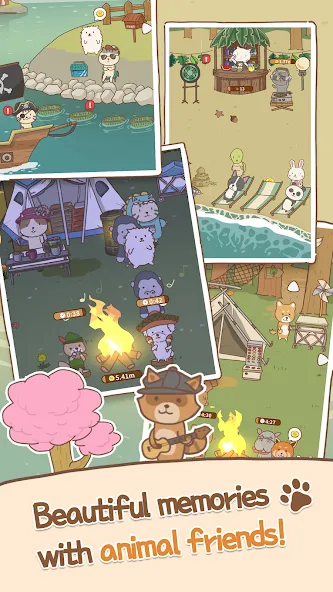 Взломанная Animal Camping: Idle Camp (Анимал Кемпинг)  [МОД Mega Pack] — стабильная версия apk на Андроид screen 4