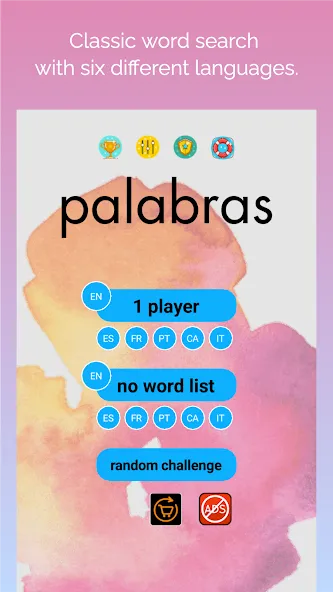 Скачать взломанную busca palabras: sopa de letras (буска палабрас)  [МОД Unlocked] — полная версия apk на Андроид screen 1