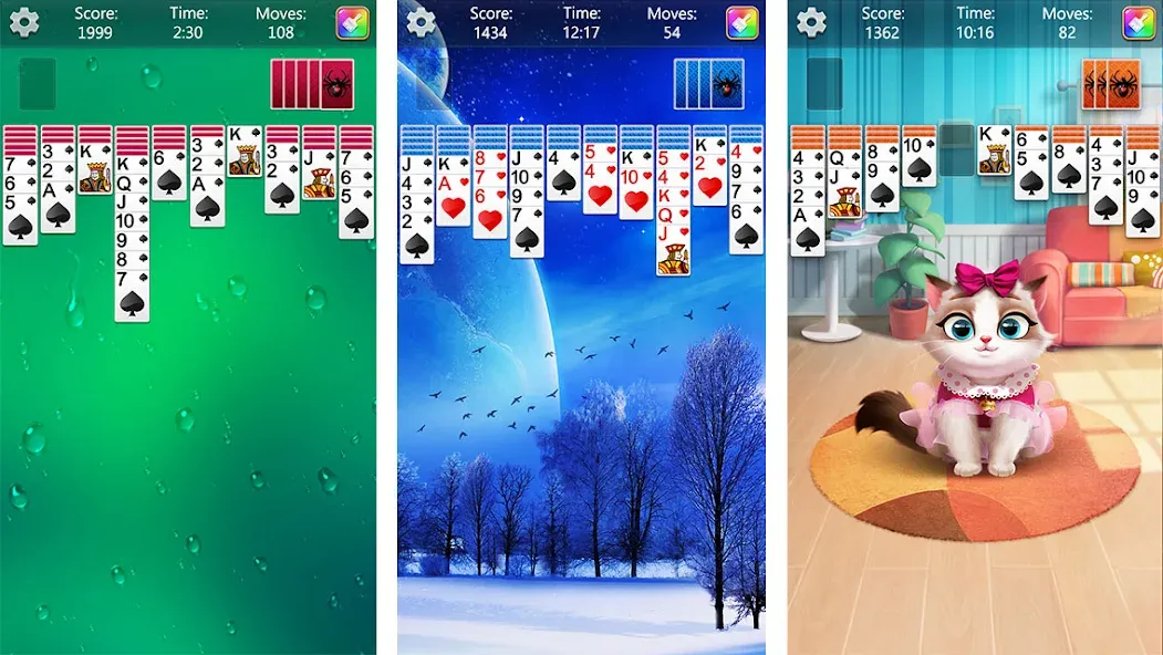 Взломанная Spider Solitaire Fun (Спайдер Солитер Фан)  [МОД Unlocked] — стабильная версия apk на Андроид screen 1