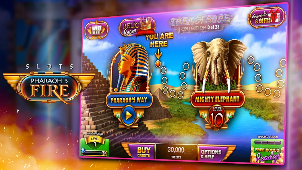 Скачать взлом Slots — Pharaoh's Fire (Слоты)  [МОД Бесконечные монеты] — полная версия apk на Андроид screen 1