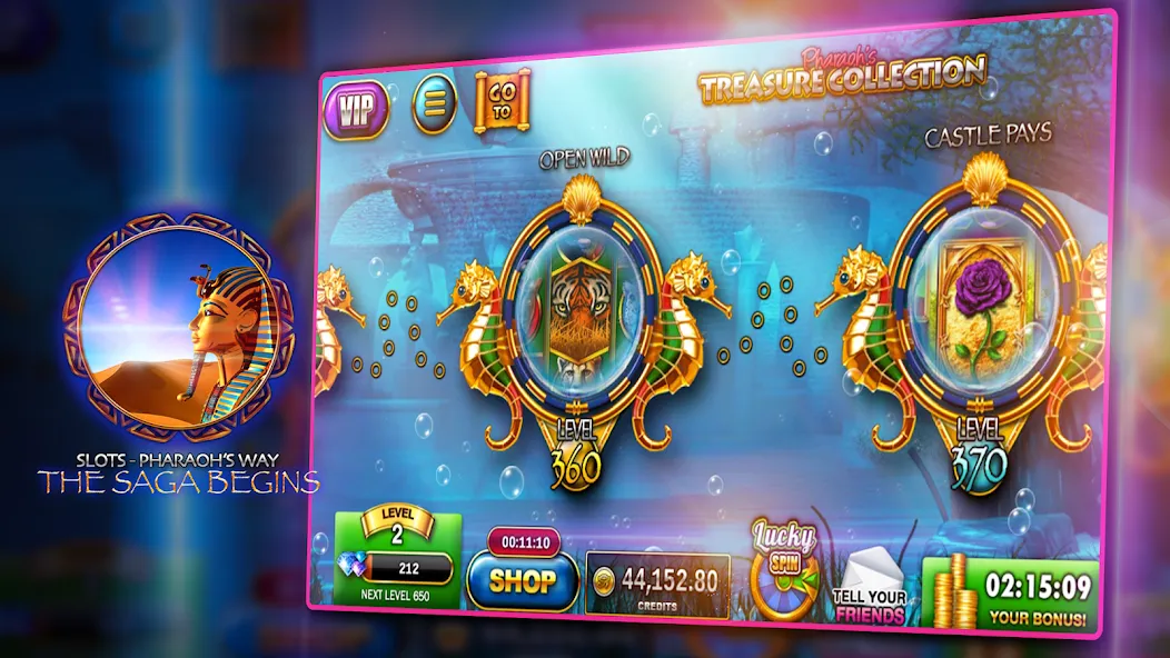 Скачать взломанную Slots — Pharaoh's Way Casino (Слоты)  [МОД Много денег] — полная версия apk на Андроид screen 2