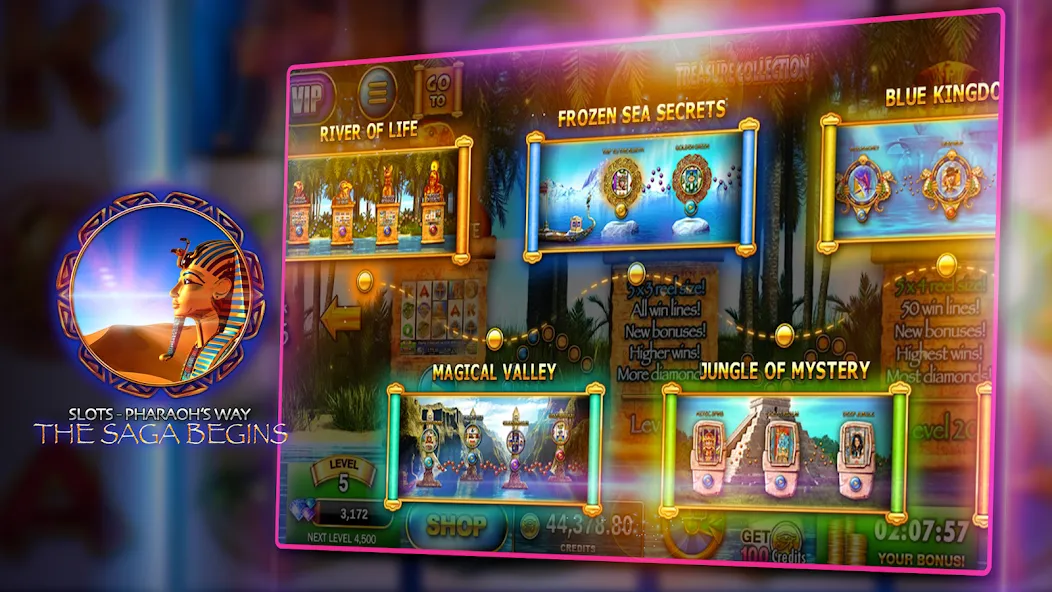 Скачать взломанную Slots — Pharaoh's Way Casino (Слоты)  [МОД Много денег] — полная версия apk на Андроид screen 5