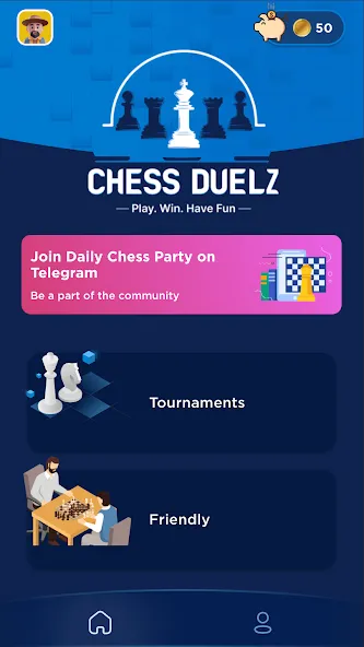 Скачать взломанную Chess Duelz — An esports app (Шахматный Дуэльз)  [МОД Бесконечные монеты] — полная версия apk на Андроид screen 1