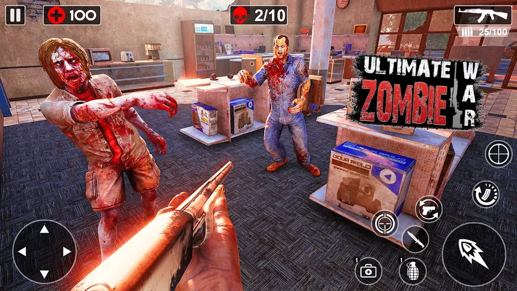 Взломанная Zombie Games 3d 2024 : fps War  [МОД Unlocked] — последняя версия apk на Андроид screen 2