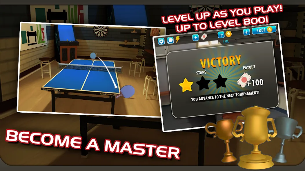 Скачать взлом Ping Pong Masters (Пингпонг мастера)  [МОД Много монет] — стабильная версия apk на Андроид screen 3