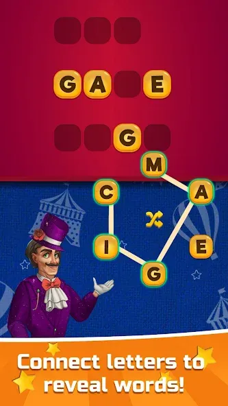 Взломанная Circus Words: Magic Puzzle  [МОД Mega Pack] — полная версия apk на Андроид screen 3