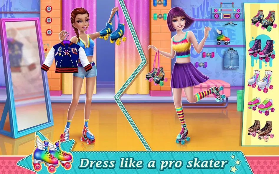 Скачать взломанную Roller Skating Girls  [МОД Много денег] — полная версия apk на Андроид screen 1