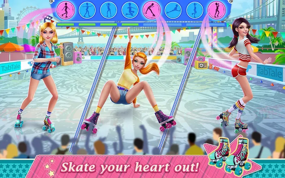 Скачать взломанную Roller Skating Girls  [МОД Много денег] — полная версия apk на Андроид screen 2