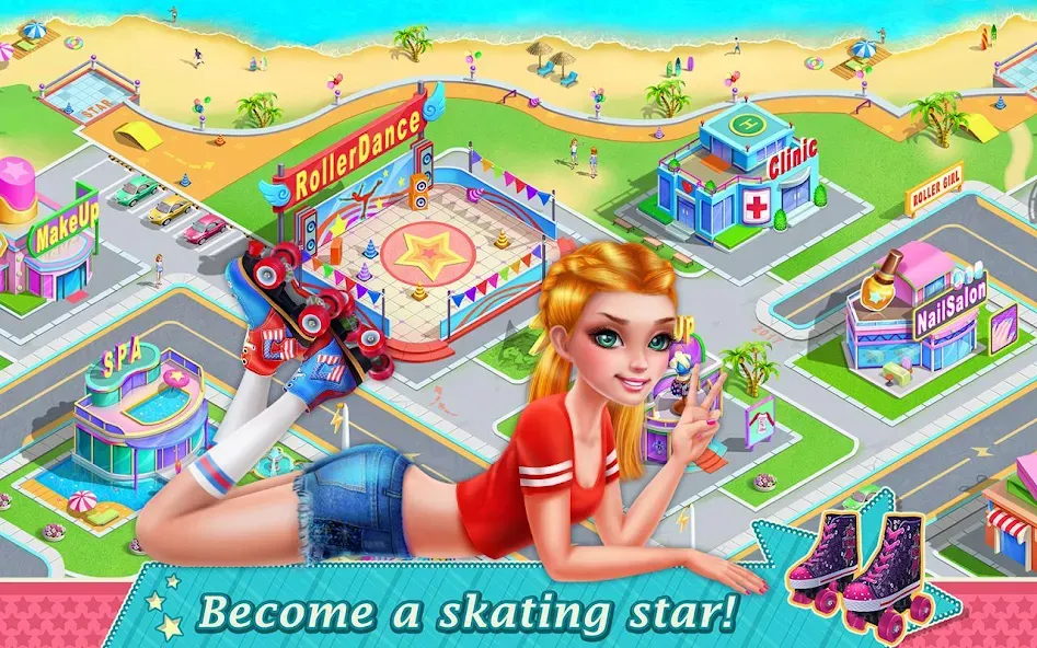 Скачать взломанную Roller Skating Girls  [МОД Много денег] — полная версия apk на Андроид screen 5