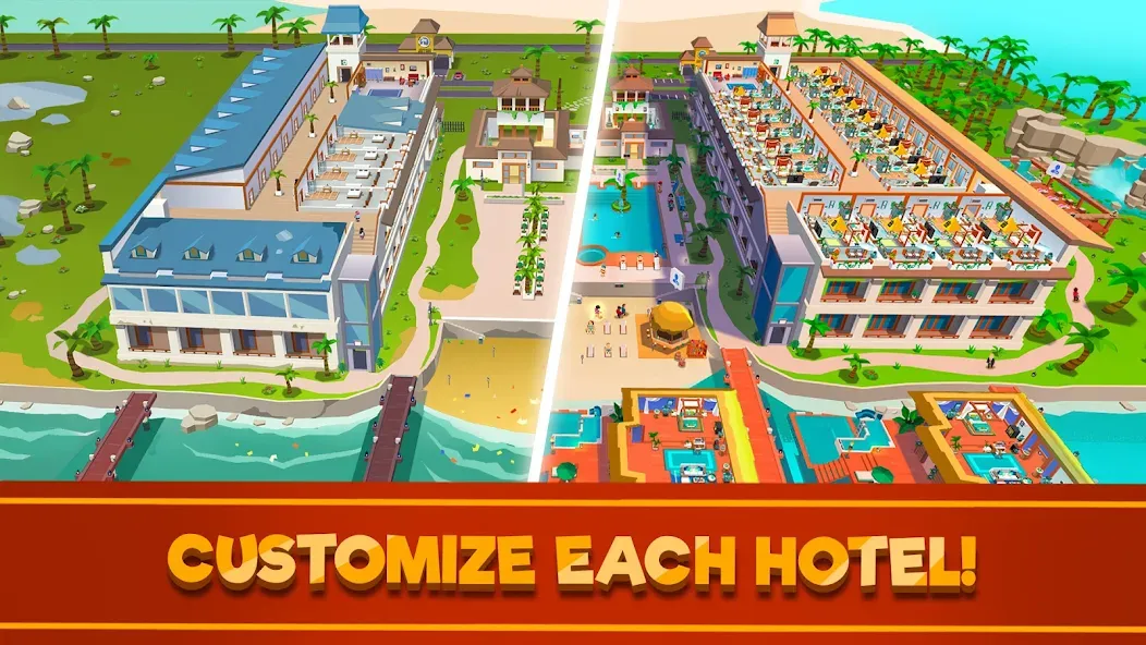 Скачать взломанную Hotel Empire Tycoon－Idle Game  [МОД Бесконечные монеты] — последняя версия apk на Андроид screen 2