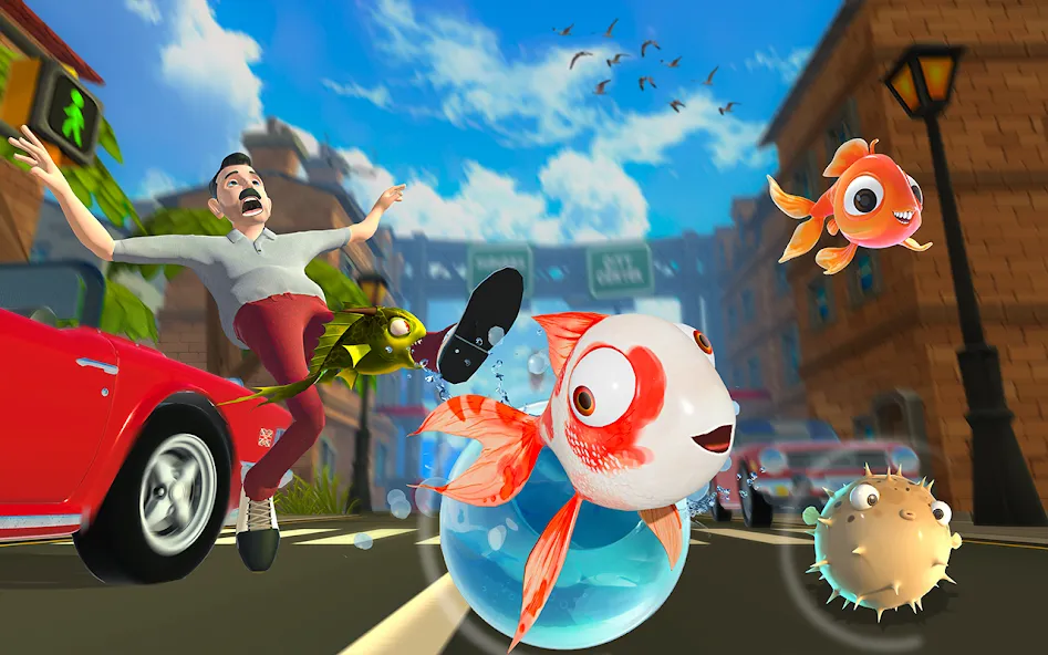 Скачать взломанную Piranha Escape Hungry Fish.io  [МОД Бесконечные монеты] — стабильная версия apk на Андроид screen 1