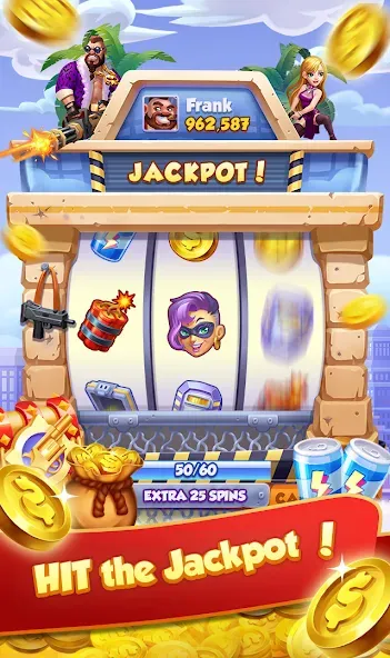 Скачать взлом Coin Gangster — Spin Master (Коин Гангстер)  [МОД Mega Pack] — последняя версия apk на Андроид screen 1