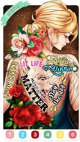 Взлом Tattoo Coloring games  [МОД Бесконечные монеты] — полная версия apk на Андроид screen 5