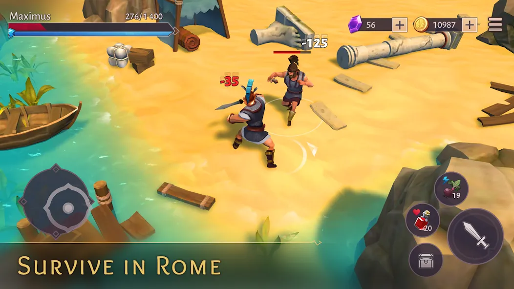 Скачать взломанную Gladiators: Survival in Rome  [МОД Unlimited Money] — последняя версия apk на Андроид screen 1