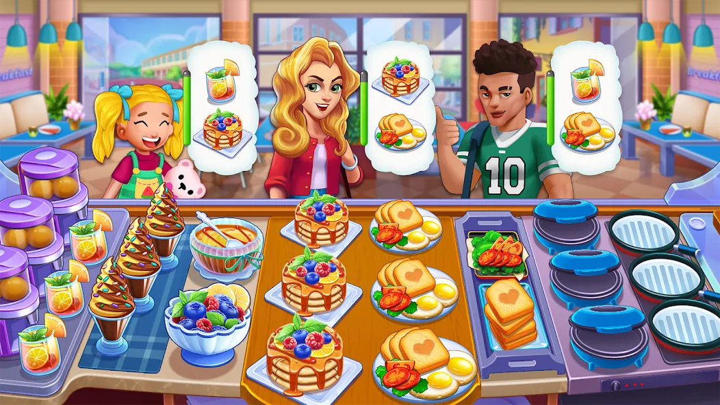 Скачать взломанную Food Voyage: Fun Cooking Games (Фуд Воядж)  [МОД Mega Pack] — последняя версия apk на Андроид screen 3