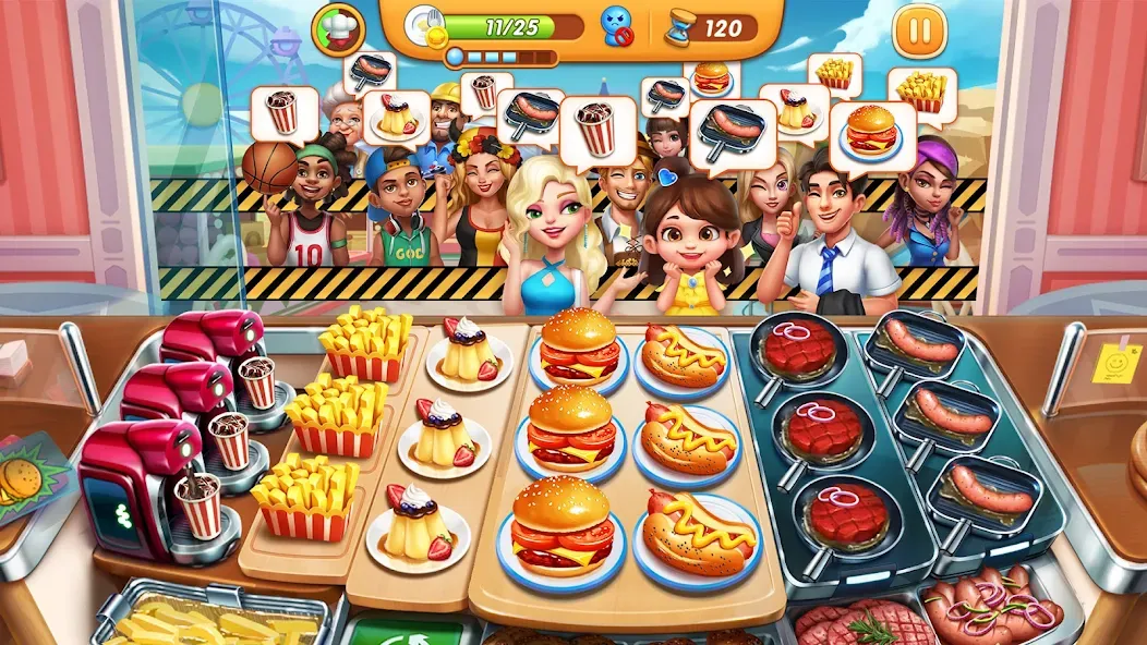 Взлом Cooking City — Cooking Games (Кукинг Сити)  [МОД Mega Pack] — полная версия apk на Андроид screen 1