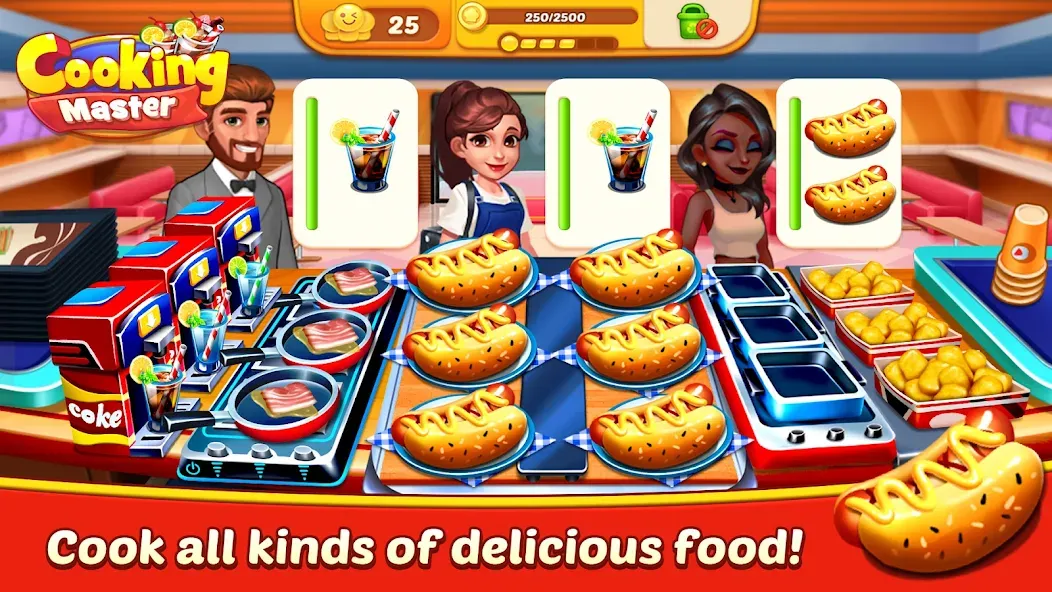 Взломанная Cooking Master:Restaurant Game (Кукинг Мастер)  [МОД Много денег] — полная версия apk на Андроид screen 2