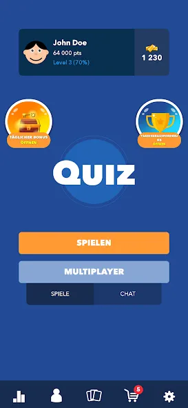 Скачать взлом Super Quiz — Wissens Deutsch (упер квиз)  [МОД Бесконечные деньги] — последняя версия apk на Андроид screen 1