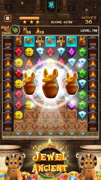 Скачать взломанную Jewel Ancient Pyramid Treasure  [МОД Unlocked] — полная версия apk на Андроид screen 2