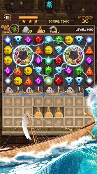 Скачать взломанную Jewel Ancient Pyramid Treasure  [МОД Unlocked] — полная версия apk на Андроид screen 3