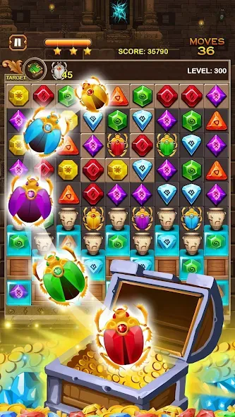 Скачать взломанную Jewel Ancient Pyramid Treasure  [МОД Unlocked] — полная версия apk на Андроид screen 5