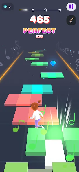 Взломанная Melody Run — Cute Popcat Music (Мелодия Ран)  [МОД Много денег] — полная версия apk на Андроид screen 2