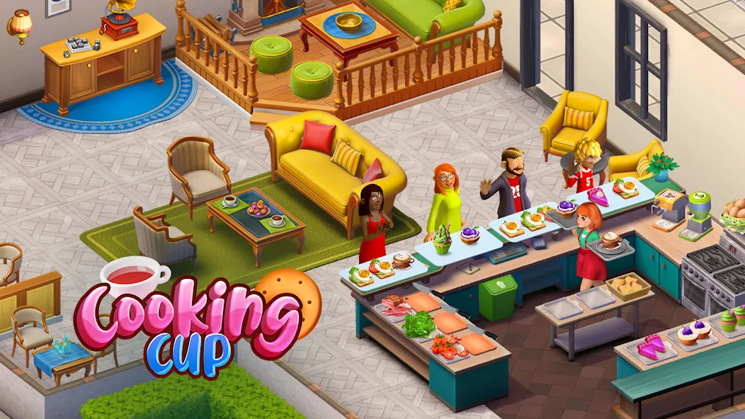 Скачать взломанную Cooking Cup: Fun Cafe Games (Кукинг Кап)  [МОД Mega Pack] — стабильная версия apk на Андроид screen 1