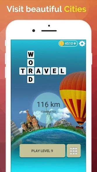 Взломанная Word Travel: Wonders Trip Game  [МОД Бесконечные монеты] — полная версия apk на Андроид screen 2