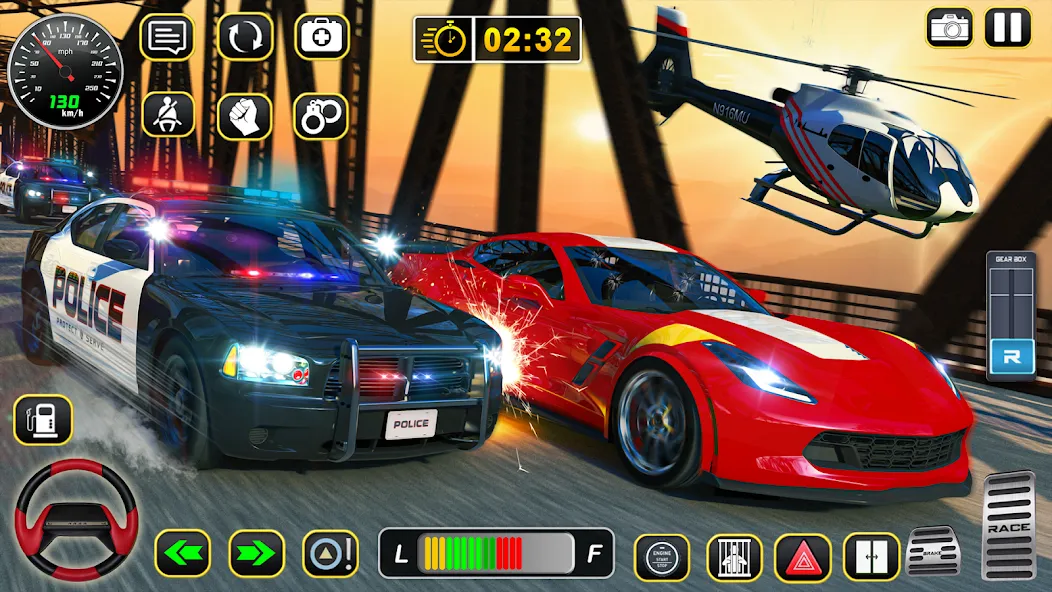 Скачать взломанную Police Car Chase Car Games  [МОД Бесконечные деньги] — стабильная версия apk на Андроид screen 5