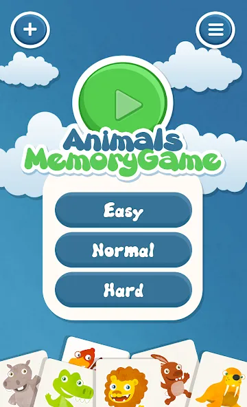 Скачать взломанную Animals memory game for kids  [МОД Unlimited Money] — стабильная версия apk на Андроид screen 1