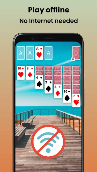 Скачать взлом Klondike Solitaire Offline  [МОД Бесконечные деньги] — полная версия apk на Андроид screen 2