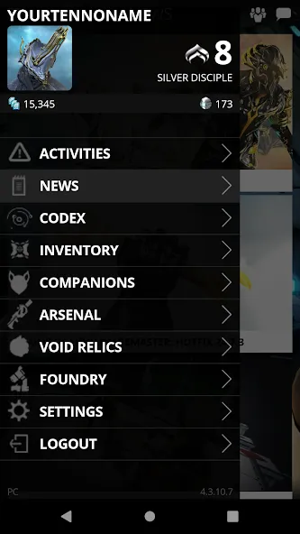 Скачать взломанную Warframe Companion (Уорфрейм Компаньон)  [МОД Unlimited Money] — последняя версия apk на Андроид screen 1