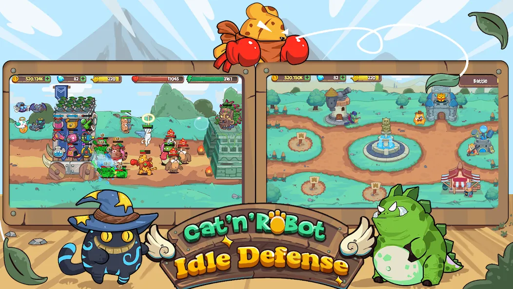 Взломанная CatnRobot Idle TD: Battle Cat (КэтТауэр Айдл ТД)  [МОД Unlimited Money] — стабильная версия apk на Андроид screen 2