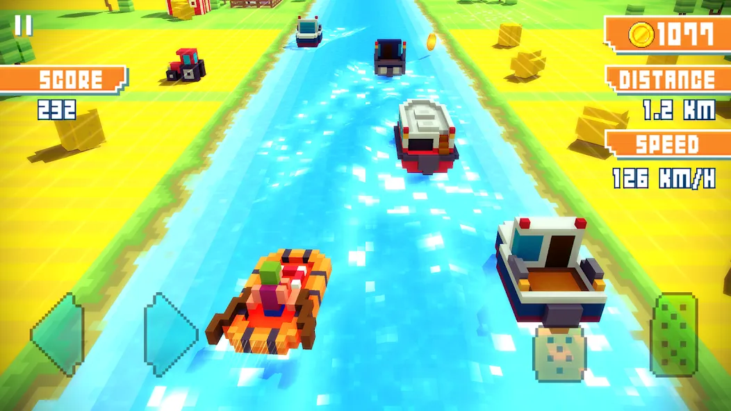 Скачать взлом Blocky Highway: Traffic Racing (Блоки Хайвей)  [МОД Много монет] — последняя версия apk на Андроид screen 2