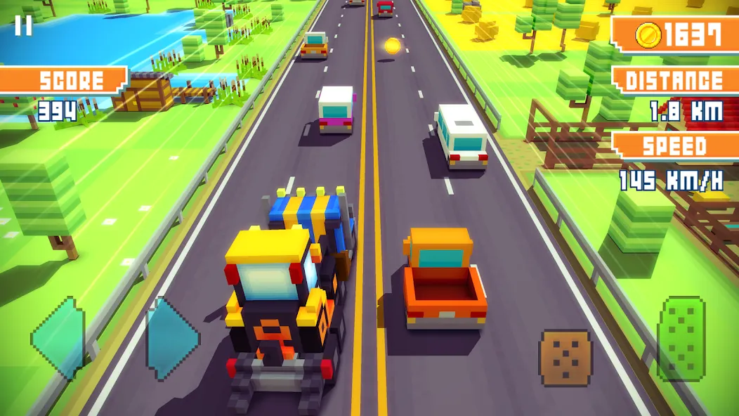 Скачать взлом Blocky Highway: Traffic Racing (Блоки Хайвей)  [МОД Много монет] — последняя версия apk на Андроид screen 4