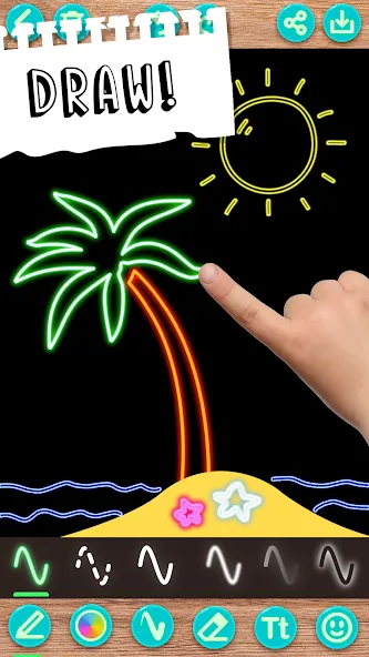 Взломанная Draw Doodle — Kids drawing  [МОД Все открыто] — полная версия apk на Андроид screen 2