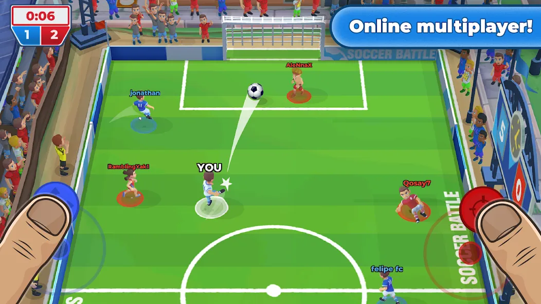 Скачать взлом Soccer Battle —  PvP Football  [МОД Бесконечные монеты] — последняя версия apk на Андроид screen 1