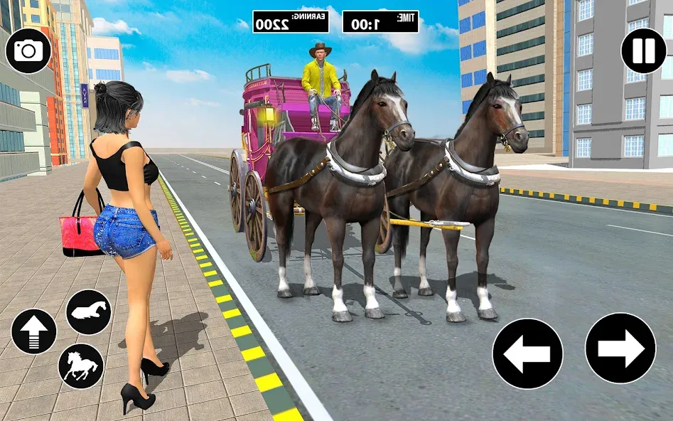 Скачать взлом Horse Cart Taxi Transport Game  [МОД Mega Pack] — стабильная версия apk на Андроид screen 1