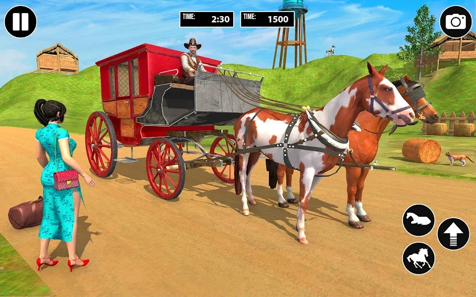 Скачать взлом Horse Cart Taxi Transport Game  [МОД Mega Pack] — стабильная версия apk на Андроид screen 5