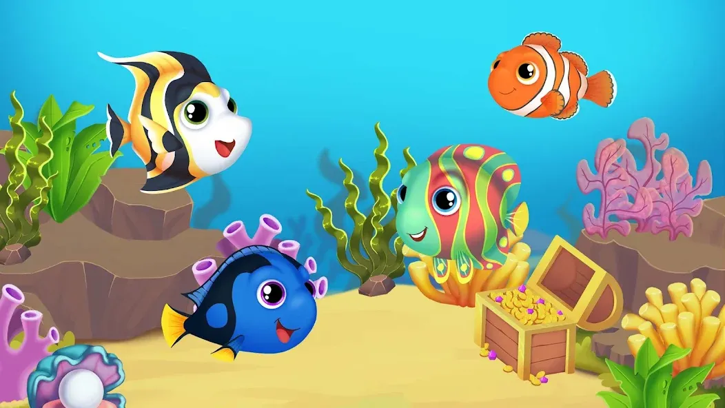 Взломанная Baby Aquarium — Fish game  [МОД Меню] — полная версия apk на Андроид screen 1