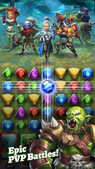 Взломанная Dragon Strike: Puzzle RPG (Драгон Страйк)  [МОД Unlocked] — полная версия apk на Андроид screen 3