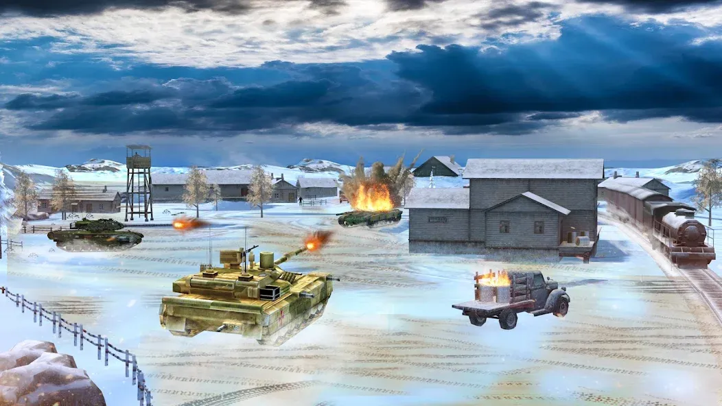 Скачать взлом Tank Battle Army Games 2023  [МОД Много денег] — стабильная версия apk на Андроид screen 1