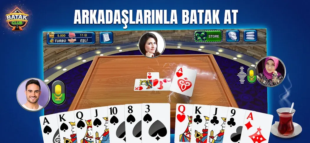 Взломанная Batak Club — Play Spades (Батак Клуб)  [МОД Mega Pack] — стабильная версия apk на Андроид screen 1