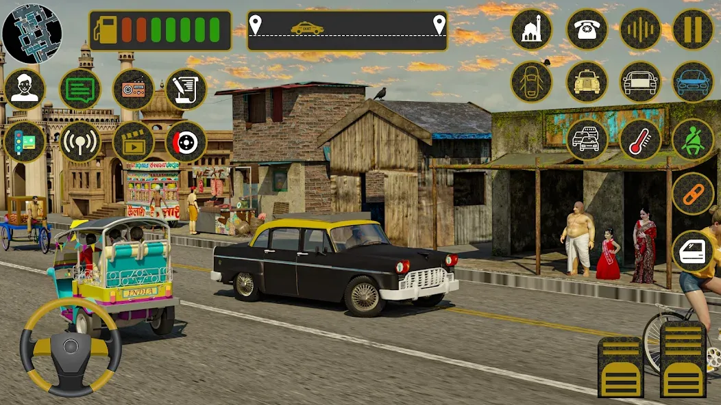 Скачать взломанную Indian Taxi Simulator car Game (Индийский такси симулятор автомобиля Игра)  [МОД Все открыто] — полная версия apk на Андроид screen 2