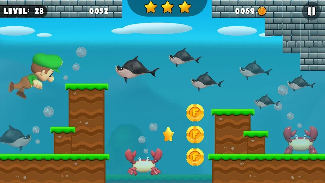 Скачать взломанную Bob World Adventure 3D  [МОД Много денег] — полная версия apk на Андроид screen 3