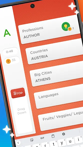 Скачать взломанную Stop — Categories Word Game  [МОД Unlocked] — стабильная версия apk на Андроид screen 1