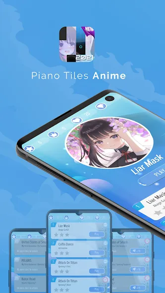 Скачать взломанную Piano Anime Tiles Music (Пиано Аниме Плитки Музыка)  [МОД Unlocked] — стабильная версия apk на Андроид screen 1