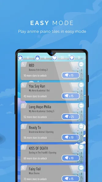 Скачать взломанную Piano Anime Tiles Music (Пиано Аниме Плитки Музыка)  [МОД Unlocked] — стабильная версия apk на Андроид screen 3