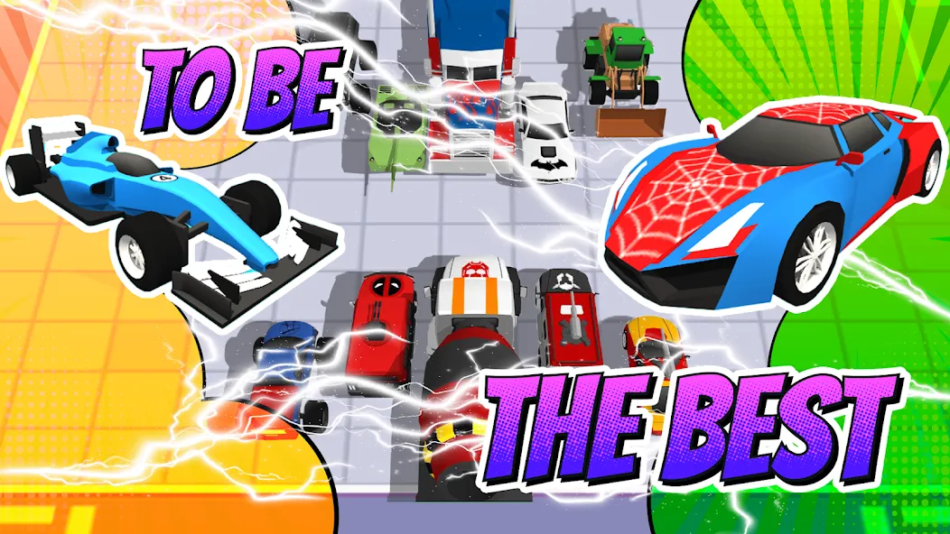 Взломанная Superhero Car Merge Battle  [МОД Бесконечные монеты] — стабильная версия apk на Андроид screen 1