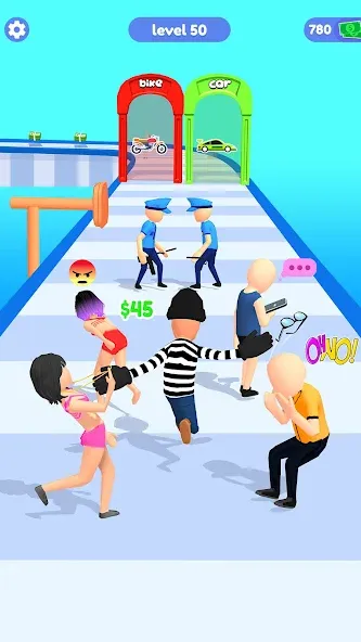 Взломанная Thief Run Race 3D: Fun Race  [МОД Много монет] — стабильная версия apk на Андроид screen 2